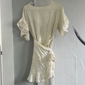 Linen Dress with Wrap Tie Waist